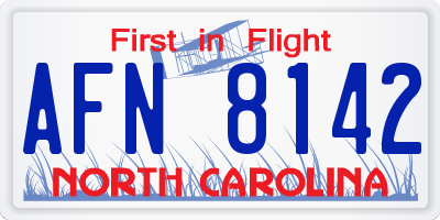 NC license plate AFN8142