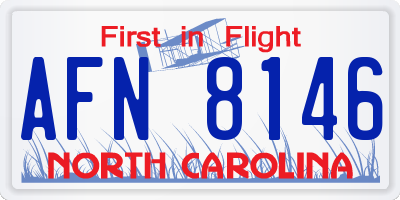 NC license plate AFN8146