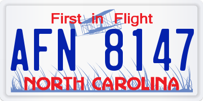 NC license plate AFN8147