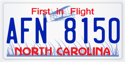 NC license plate AFN8150
