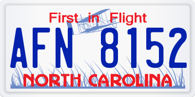 NC license plate AFN8152