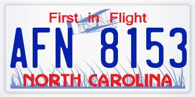 NC license plate AFN8153