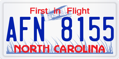 NC license plate AFN8155