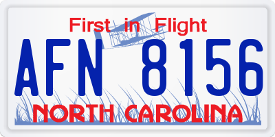 NC license plate AFN8156