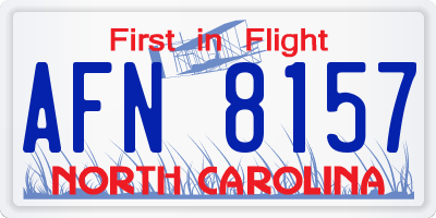 NC license plate AFN8157