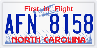 NC license plate AFN8158