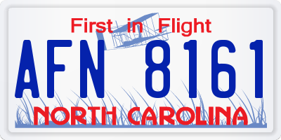 NC license plate AFN8161