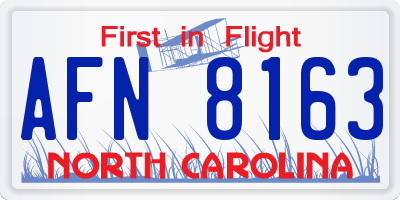 NC license plate AFN8163