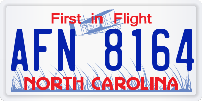 NC license plate AFN8164