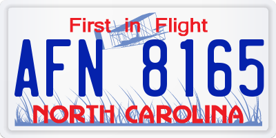 NC license plate AFN8165