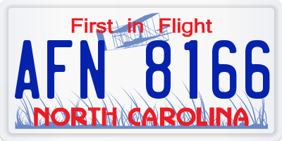 NC license plate AFN8166