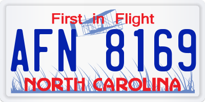 NC license plate AFN8169