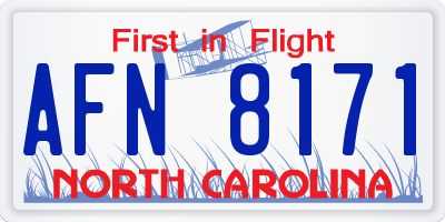 NC license plate AFN8171