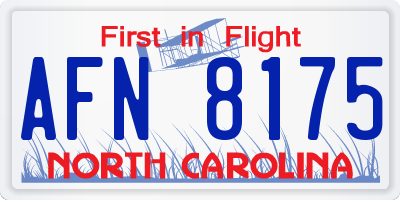 NC license plate AFN8175