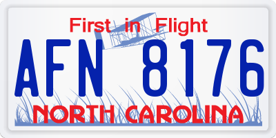 NC license plate AFN8176