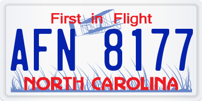 NC license plate AFN8177
