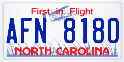 NC license plate AFN8180
