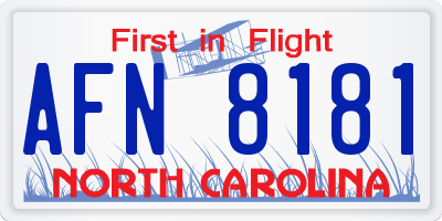 NC license plate AFN8181