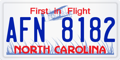 NC license plate AFN8182