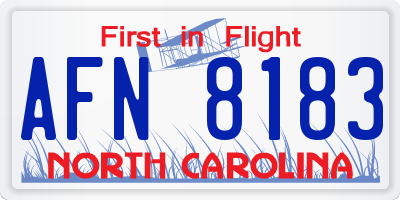 NC license plate AFN8183
