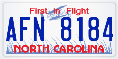 NC license plate AFN8184