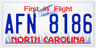 NC license plate AFN8186