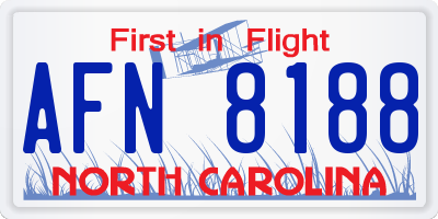 NC license plate AFN8188