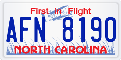 NC license plate AFN8190