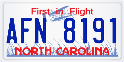 NC license plate AFN8191