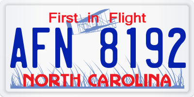 NC license plate AFN8192
