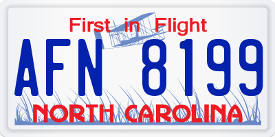 NC license plate AFN8199