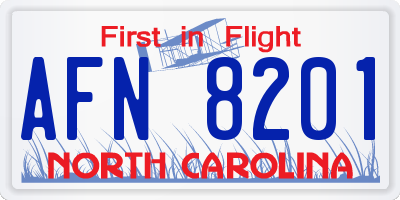 NC license plate AFN8201