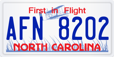 NC license plate AFN8202