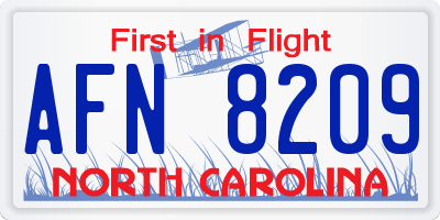 NC license plate AFN8209