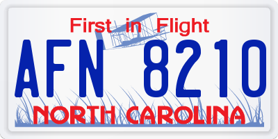 NC license plate AFN8210