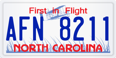 NC license plate AFN8211