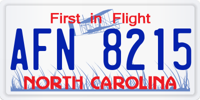 NC license plate AFN8215