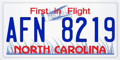 NC license plate AFN8219