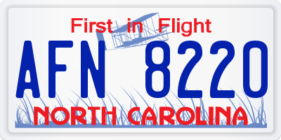 NC license plate AFN8220