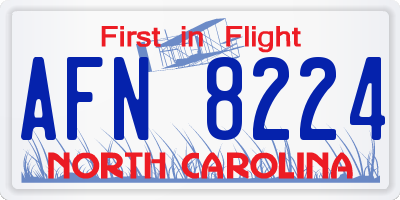 NC license plate AFN8224