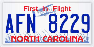 NC license plate AFN8229