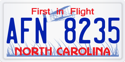 NC license plate AFN8235