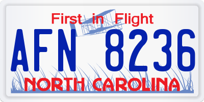 NC license plate AFN8236