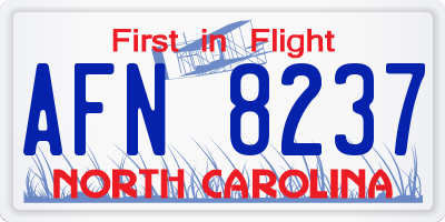 NC license plate AFN8237