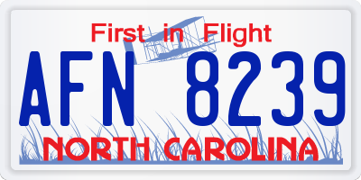 NC license plate AFN8239