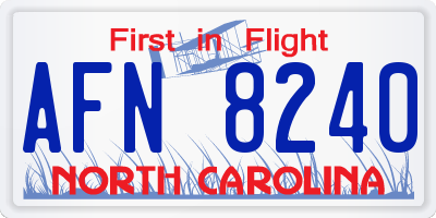 NC license plate AFN8240
