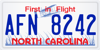 NC license plate AFN8242