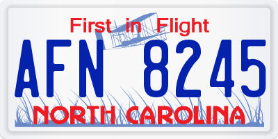 NC license plate AFN8245