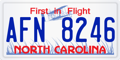 NC license plate AFN8246