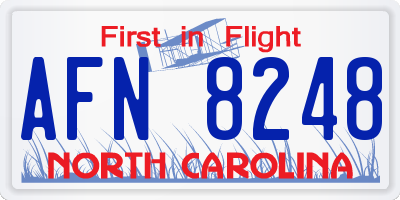 NC license plate AFN8248